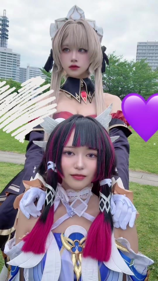 ずっとそばにいて→- ̀͏̗ 見てて心配  ́͏̖-  コロンビーナ→X@ RinoRinoShi #原神コスプレ #sandronecosplay #genshinimpactcosplay #columbinacosplay